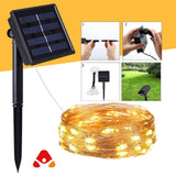 LUCES LED DECORATIVA CON PANEL SOLAR 25 M - DORADO