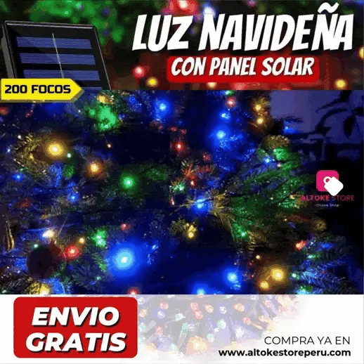 LUCES DE NAVIDAD CON PANEL SOLAR 20 METROS