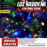 LUCES DE NAVIDAD CON PANEL SOLAR 20 METROS